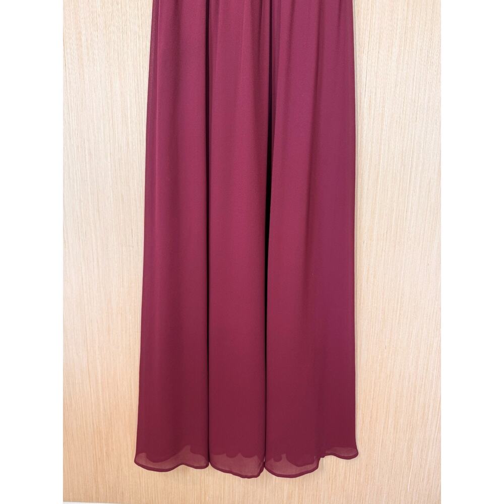 Lulus Air of Romance Burgundy Maxi Dress Size Small Halter Georgette Fabric - Picture 4 of 13